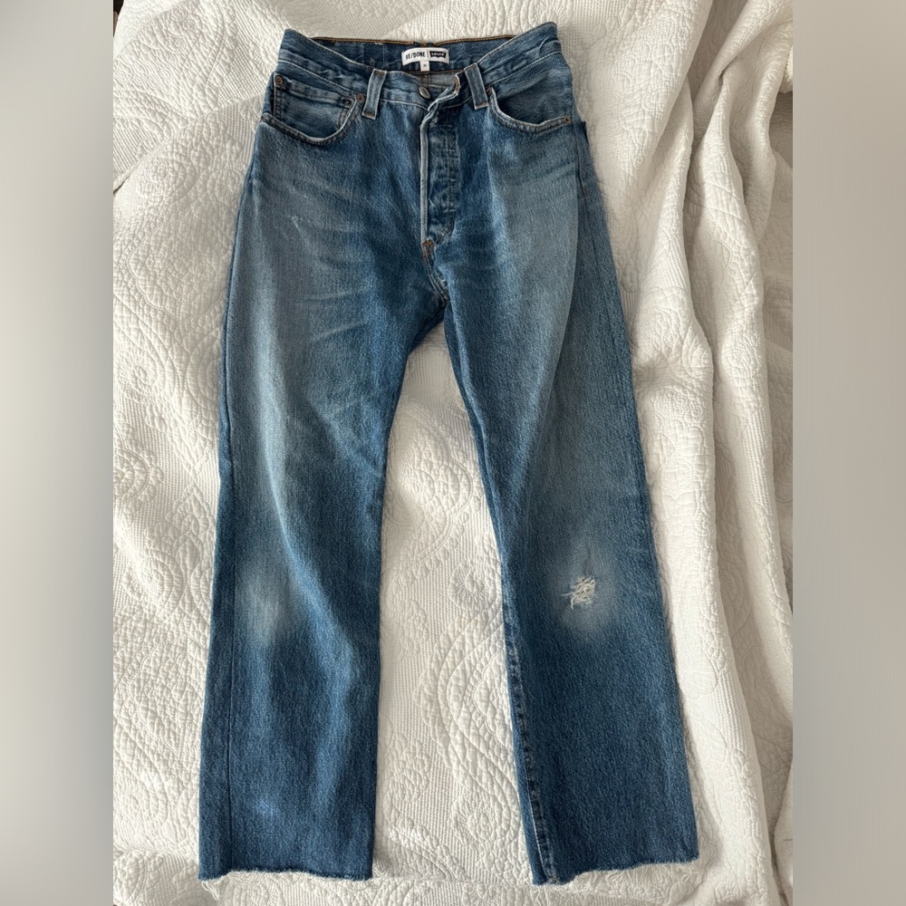 Re/Done Classic Blue Cropped Jeans